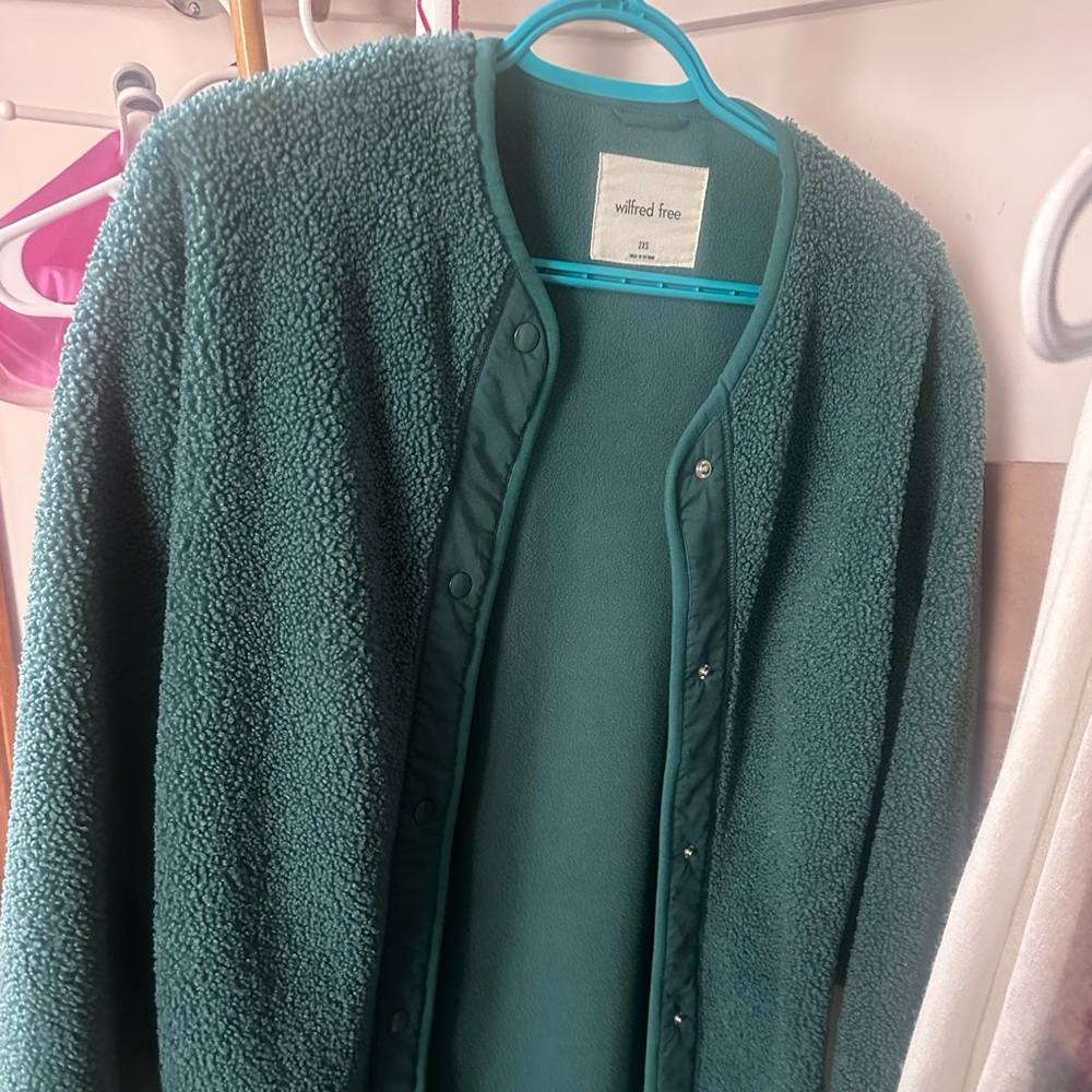Wilfred Free Teal Fleece Jacket